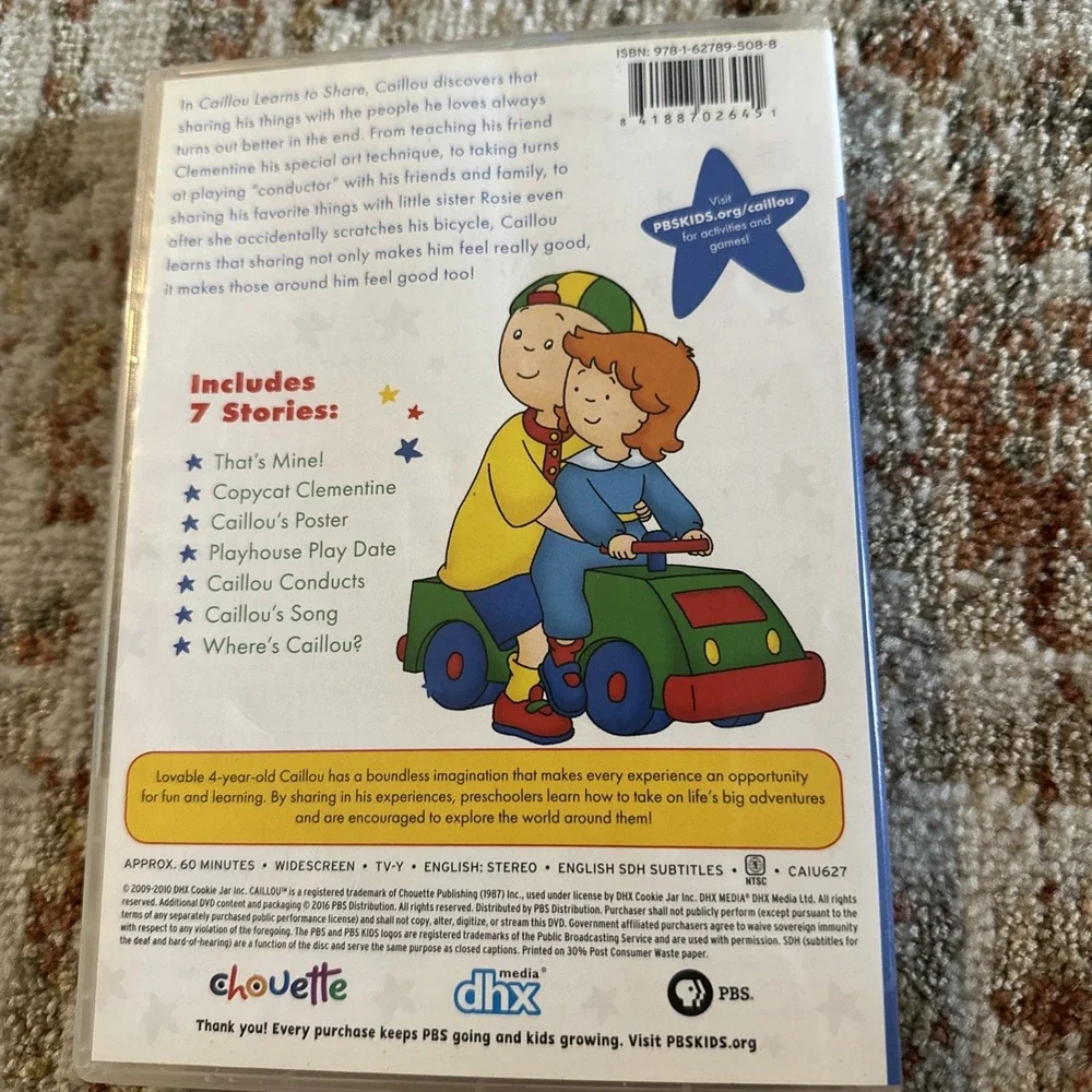 Caillou: Caillou Learns to Share (DVD) Pre-Owned PBS Kids